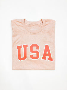 USA - Pink + Red Tee