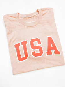 USA - Pink + Red Tee